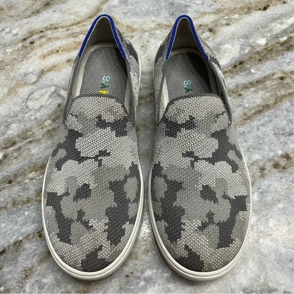 Rothy’s The Kids Sneakers in Gray Camo Size 4